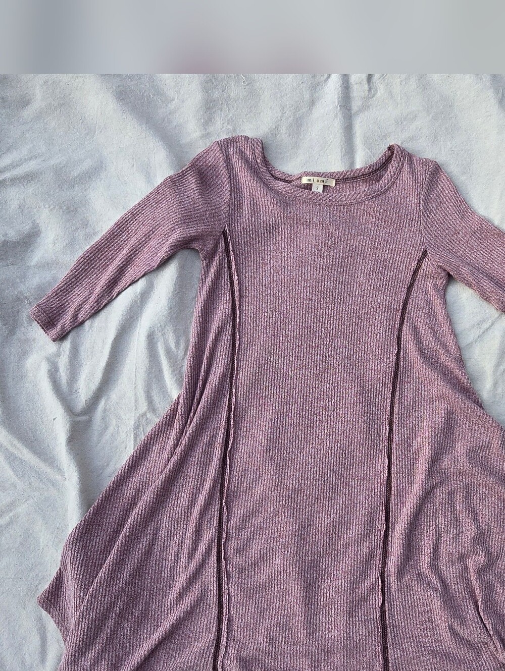 miami Dusty Rose Ribbed Knit Top